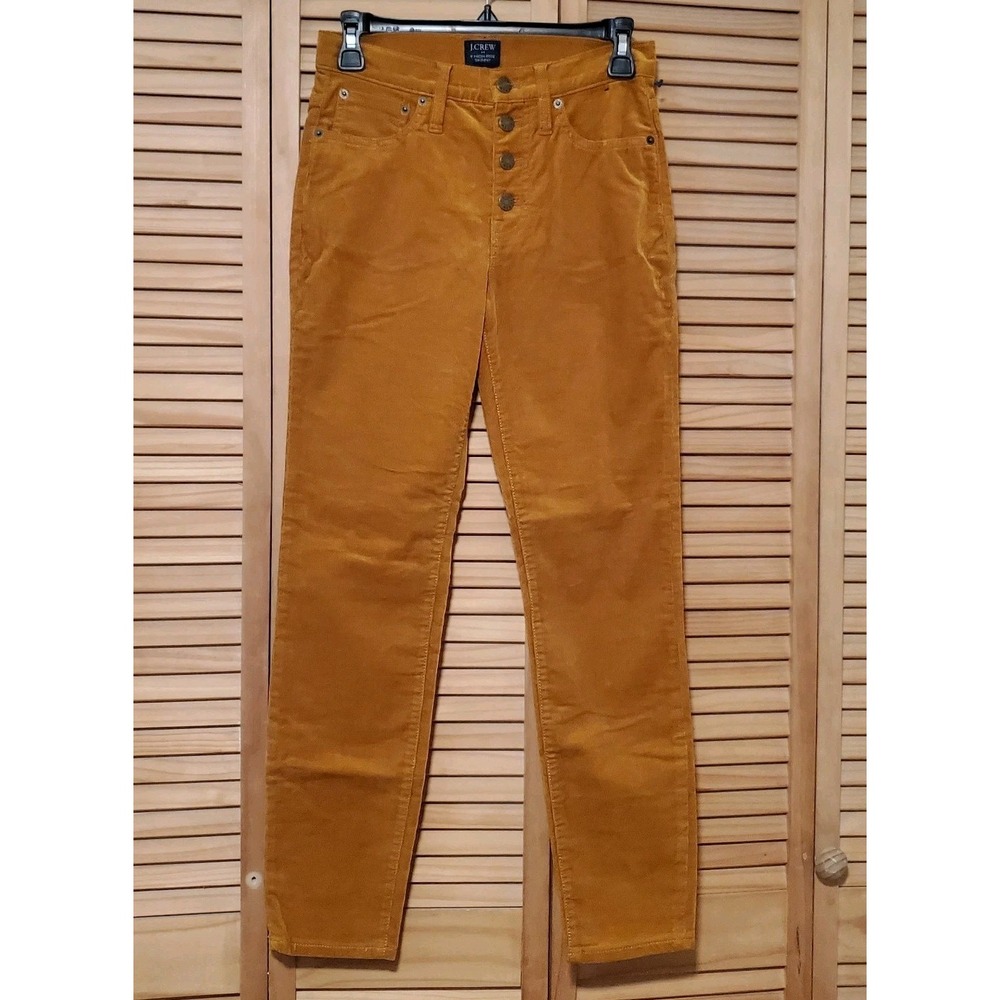 J. Crew Corduroy Womens Size 25  9" High Rise Skinny Corduroy Pants Yellow/Gold